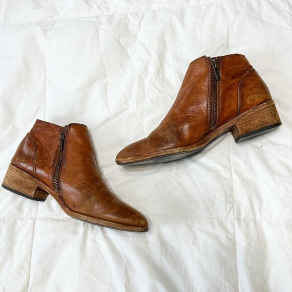 Frye Ray Belted Bootie Brown Leather Ankle Boots Women’s 8.5M Triple Buckle EUC - Picture 5 of 11